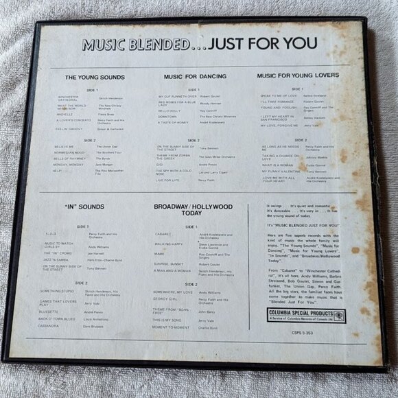 Vintage 5-Record Box Set – Music Blended . . . . Just For You - c 1960s - Picture 2 of 16
